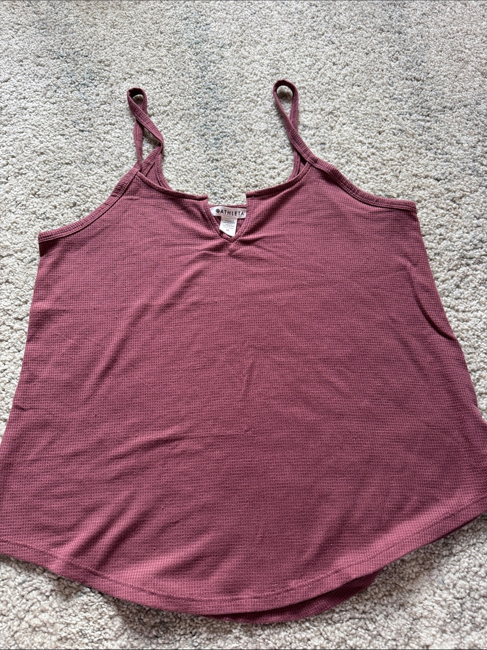 Athleta Mauve Ribbed V-Notch Camisole